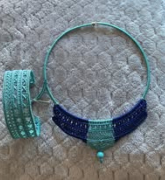 bleu ciel Pendentif marron